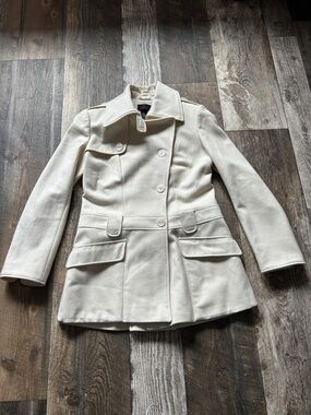 Victoria's Secret Off-White Double-Breasted Peacoat